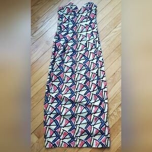 op art debutante • sleeveless 1980s new wave maxi sheath dress by InWear